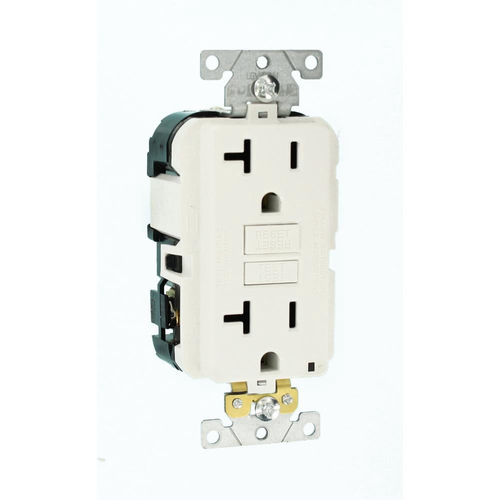 Leviton 20 Amp Lev-Lok Modular Wiring Device SmartlockPro GFCI Outlet, White