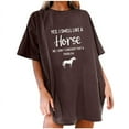 thumbnail image 1 of Birdeem Mode Femme T-Shirt Uni à Col Rond Imprimé à Manches Courtes Impression Blouse Ample Hauts, 1 of 1