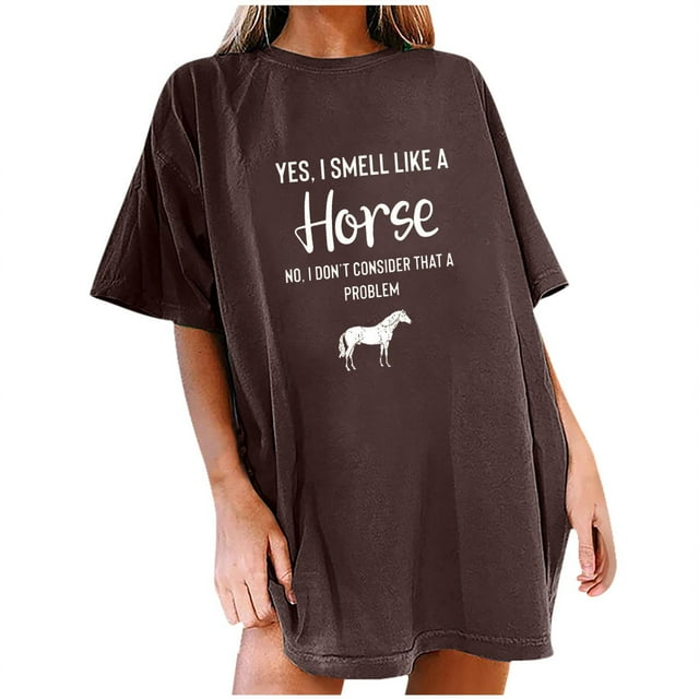Birdeem Mode Femme T-Shirt Uni à Col Rond Imprimé à Manches Courtes Impression Blouse Ample Hauts