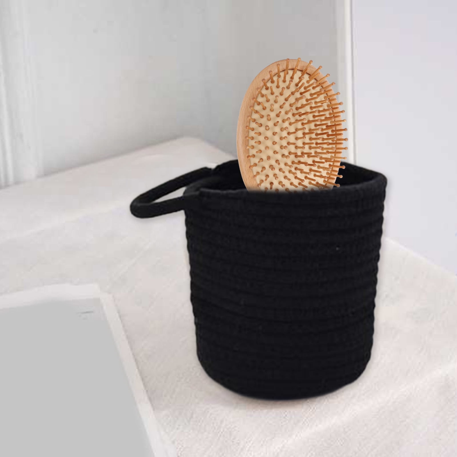 Petit Panier De Rangement, Panier En Corde Au Crochet Pour La Maison Rustique, Panier En Crochet Rectangle Vert, Bac De Rangement Pour Salle De Bain, Cadeau De Pendaison De Crémaillère