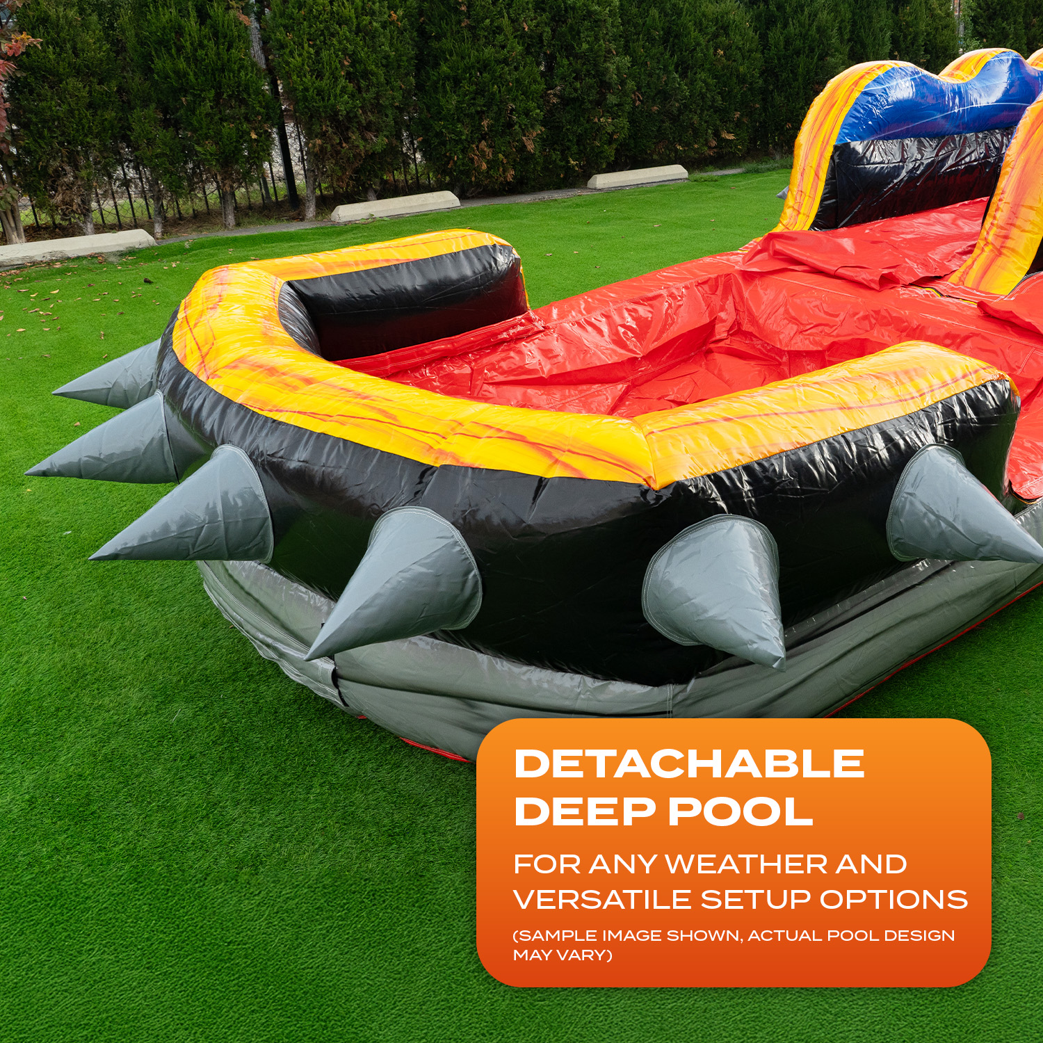 JumpOrange Rocker 19 ft Commercial Grade Inflatable Water Slide with Pool (with Blower)