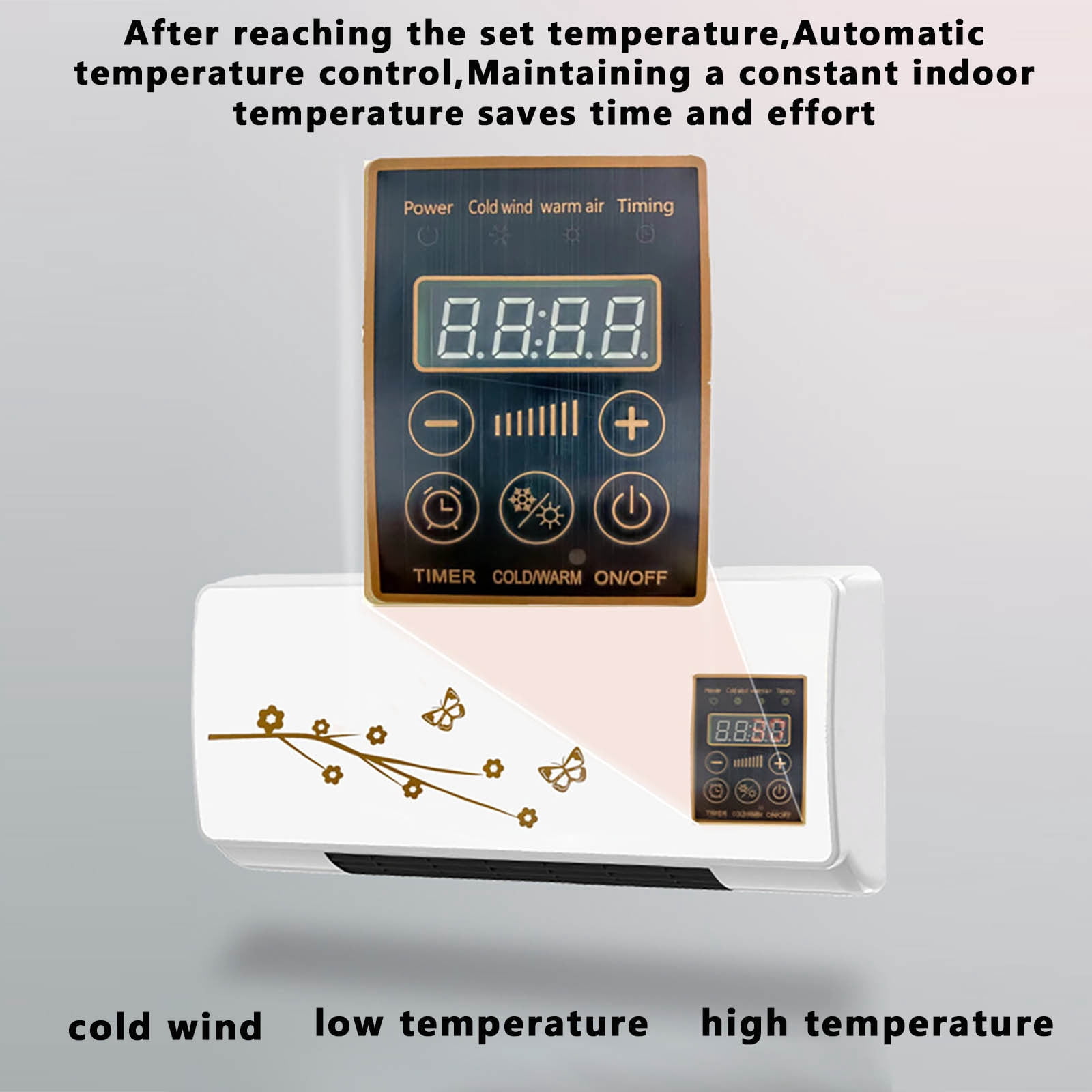 Ductless Portable Air Conditioners No Windows Needed, MXTPOV Wall Air Conditioner with Heaters, Small Mini Split Ac Heating System with Remote for Home Bedroom Office