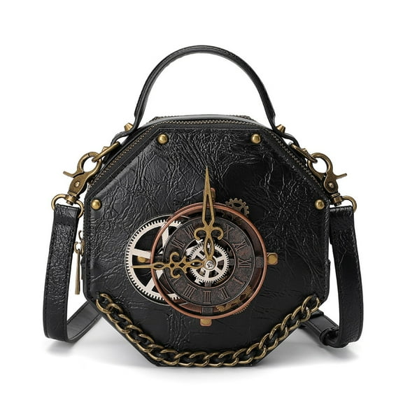 Brand New Gothic Leather Watch Bag Steampunk Shoulder Bag Vintage Ladies Rivet Handbag Messenger Messenger Bag