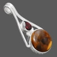 thumbnail image 2 of Pietersite - Namibia and Garnet 925 Sterling Silver Pendant Jewelry P-1006 SDP154274, 2 of 5