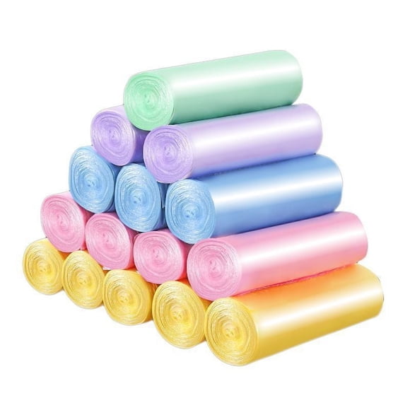 Bolsa de basura de boca plana para el hogar Material Punto de rotura Bolsa de plástico de cinco rollos Bolsa de basura desechable negra engrosada