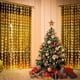 thumbnail image 5 of 1pc 3x3M LED Curtain Lights Holiday Fairy Lights Xmas Tree Christmas Garland for 8 Modes Remote,Party Home Christmas Decorations, 5 of 5