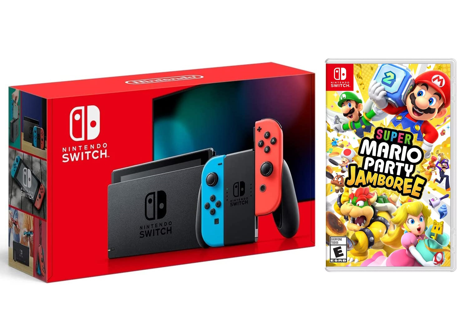 Nintendo Switch Neon Red Blue Console with Super Mario Party Jamboree Game Bundle (JP spec)