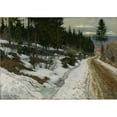 thumbnail image 2 of Gerhard Munthe 18x14 Gold Ornate Wood Frame and Double Matted Museum Art Print Titled - Winter in Nittedal (1905), 2 of 4