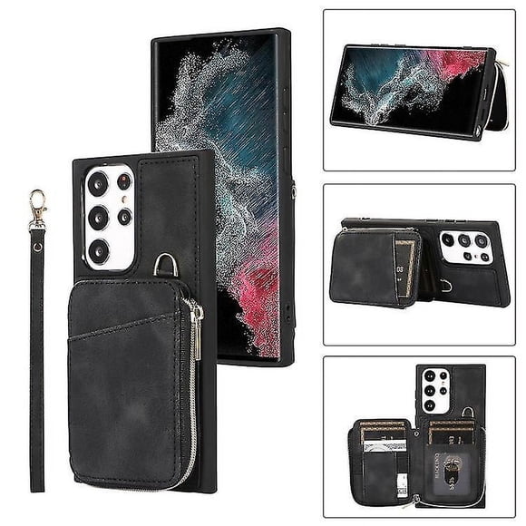 Funda trasera con cremallera para Samsung Galaxy S22 Ultra 5g