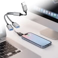 thumbnail image 1 of USB To Type C Adapter 2 in 1 Port Converter for Fast Charging & 2.0 Data Transfer Compatible with PC/Laptop/Smartphone, 1 of 4