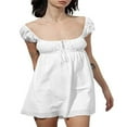 thumbnail image 1 of Women Casual Mini Dresses Lace Dress Backless Bandage A Line Swing Mini Dress, 1 of 6