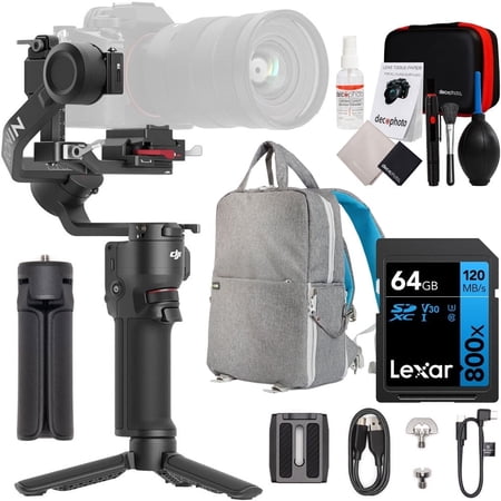 DJI RS 3 Mini Gimbal Stabilizer for DSLR and Mirrorless Cameras with 64GB Bundle