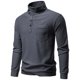 thumbnail image 1 of pstuiky camisas de hombre de manga larga, Cárdigan informal de manga larga con cuello alto y botones para hombre Tops casuales para hombres l, 1 of 9
