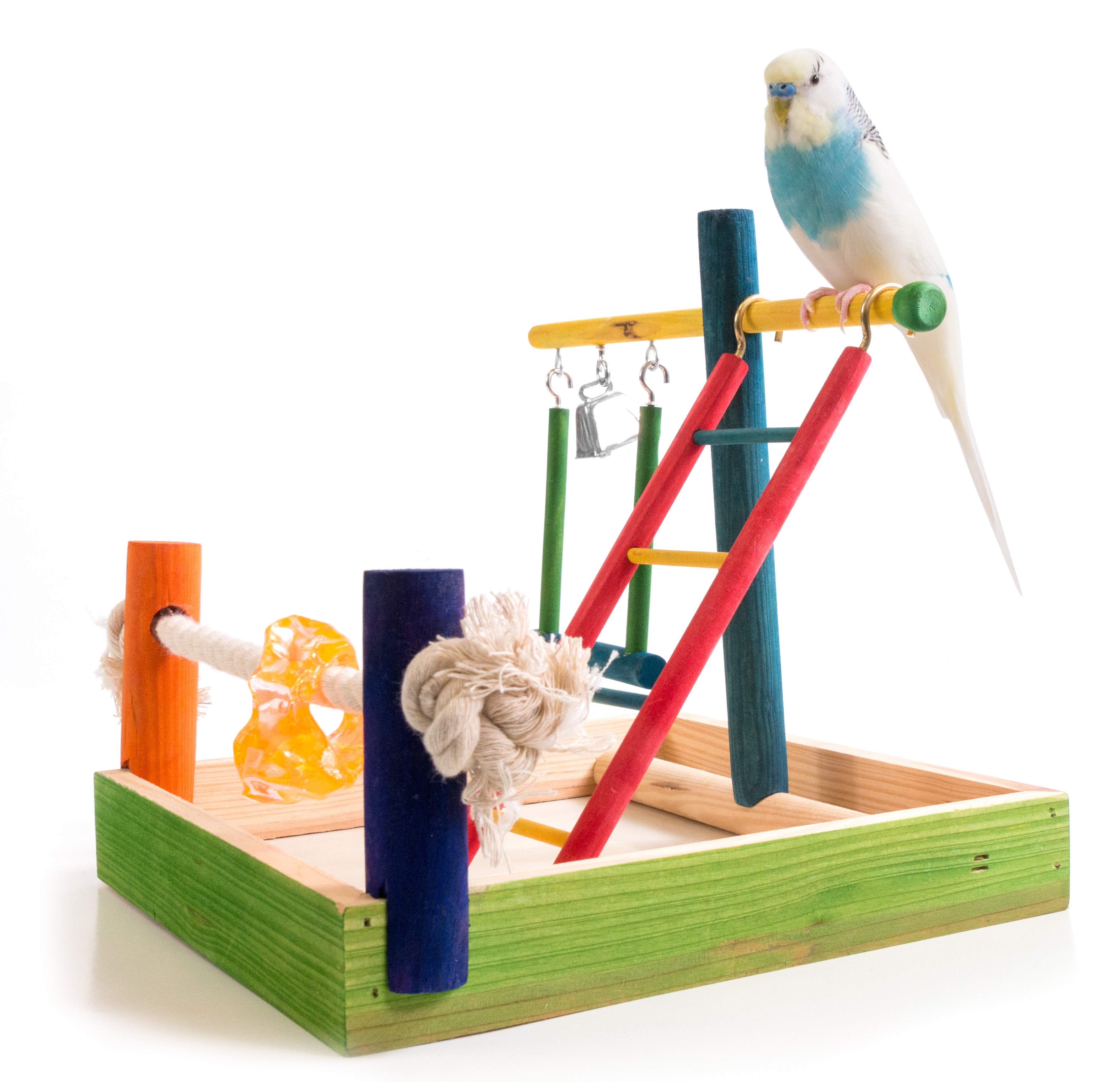 PENN-PLAX Bird Life Wooden Playpen – Perfect for Small Breeds - Keep Your Parakeets, Lovebirds, and Parrotlets Entertained and Stimulated – Small