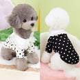 thumbnail image 2 of Ropa para perros, linda camiseta con lazo de encaje con lunares, negra y blanca, fina, para cachorros, camiseta para perros pequeños, ropa para mascotas de dos patas, 2 of 5