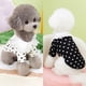 thumbnail image 2 of Ropa para perros, linda camiseta con lazo de encaje con lunares, negra y blanca, fina, para cachorros, camiseta para perros pequeños, ropa para mascotas de dos patas, 2 of 5