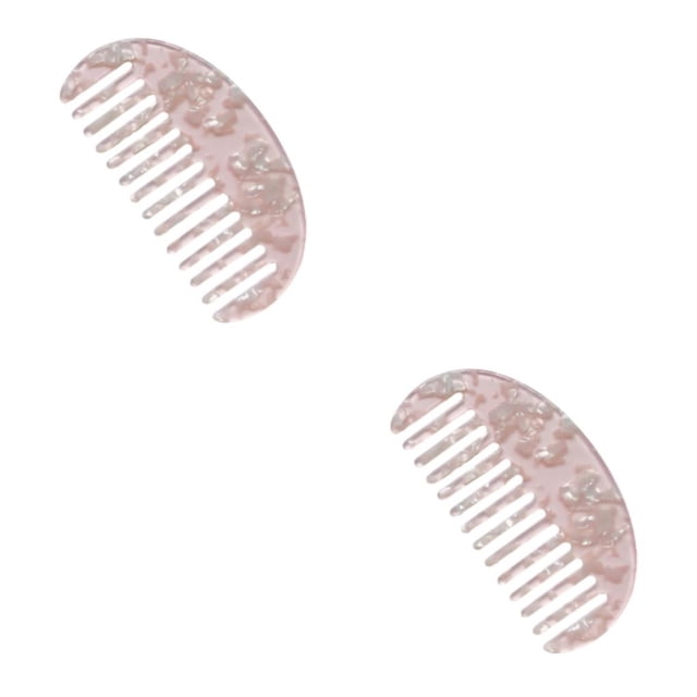 Peine de pelo semicircular elegante y retro Vogacara químico rosa 2Conjunto