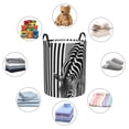 thumbnail image 4 of Fotbe Optical Zebra Illusion Pattern Laundry Basket with Handles, Waterproof Large Laundry Hamper, Wash Bag for Corner Dorm, Rolling Laundry Basket with Handles-Small, 4 of 6