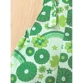 thumbnail image 6 of hirigin Kid Baby Girl Romper Sleeveless Four Leaf Clover Print Casual Spring Summer Bell-Bottomed Pants, 6 of 9