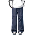 thumbnail image 2 of Blmnix Travel Pants Men Pants Low Waisted Cargo Baggy Carpenter Pants Jeans Blue Long Straight-Leg Mens Pants Casual,XXXL, 2 of 5
