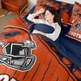 thumbnail image 4 of jejeloiu Rugby Sports 7-Piece Bedding Comforter Set,Orange Deepblue King Bedding Sets For Boys Teens Reversible, 4 of 8
