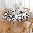 thumbnail image 3 of White Leopard Print with Footballs Pattern Round Fitted Tablecloth with Elastic Edge,Dining Table Cover Waterproof,Outdoor Round Tablecloth for Camping,Dining,Indoor and Outdoor, 3 of 7