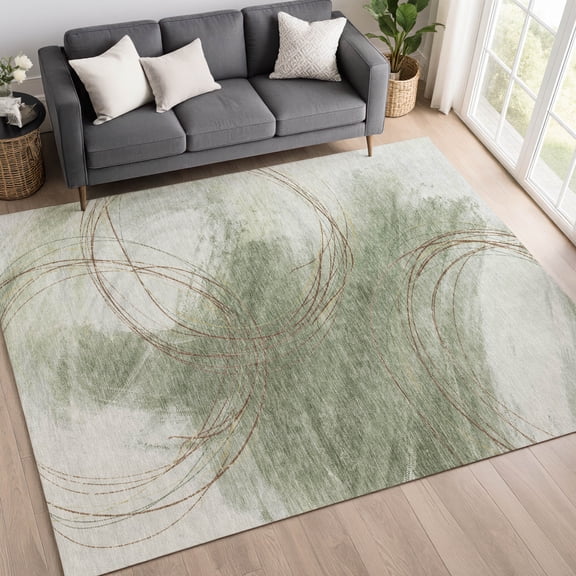 Addison Rugs Chantille Indoor/Outdoor Contemporary Abstract Aloe Machine Washable Rectangle Rug, 10' x 14'