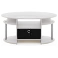 thumbnail image 6 of Jaya Simple Design Oval Coffee Table with Bin for Living Room, White Oak/Chrome/Black, 6 of 6