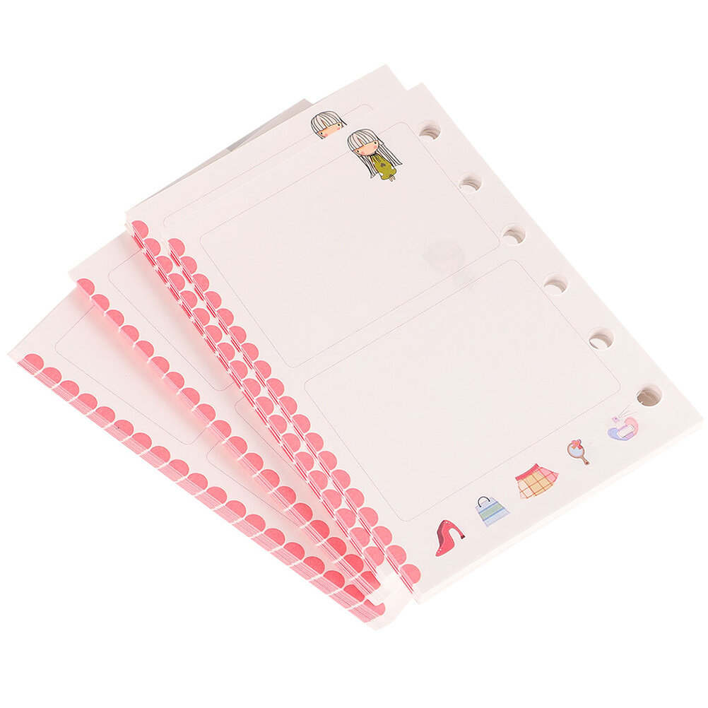 4 Books of Looseleaf Notepad Refills 6holes Notebook Refills Notepad