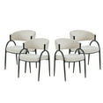 thumbnail image 2 of GDF Studio Modern Upholstered Dining Chair with Metal Legs, Set of 4, Beige, 2 of 8