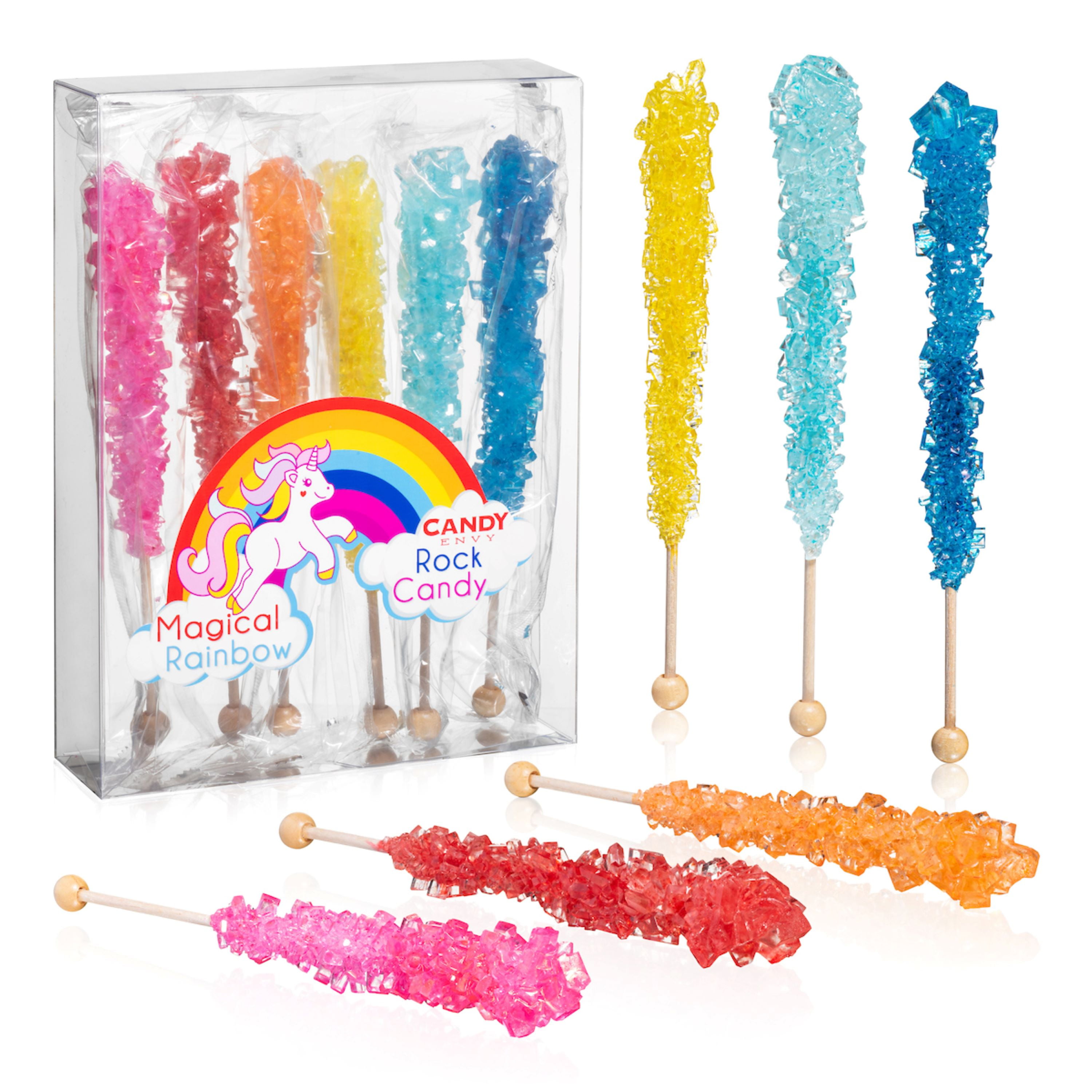 Candy Envy Magic Rainbow Rock Candy, Assorted Flavors, 10 Ct, Indiv