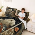 thumbnail image 3 of Erosebridal Wild Lions Solider Queen Sheet Sets,Rustic Botanical Flower Bed Set For Boys Teens 4 Pieces, 3 of 6