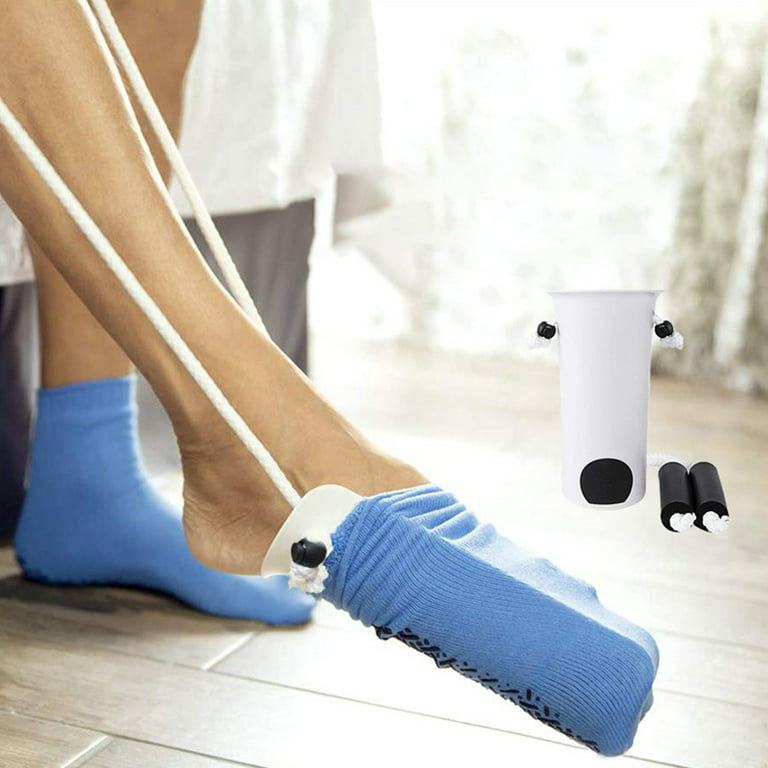 Cabilock 2pcs Closet Pole Everyday Dressing one Handed Gadgets Sock Remover  Tool Shoe Spoon Independent Living aid Clothesline Props Flexible Sock aid