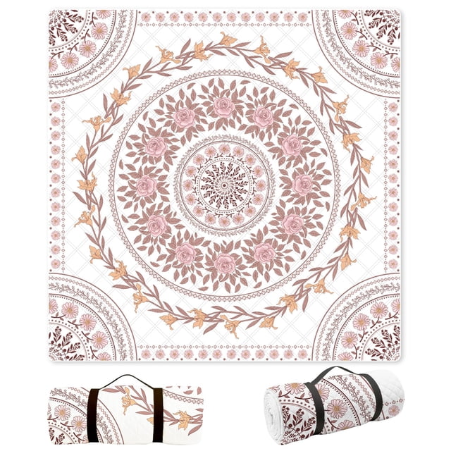 Manta de pícnic impermeable FLY SPRAY, 203 x 203 cm, color rosa