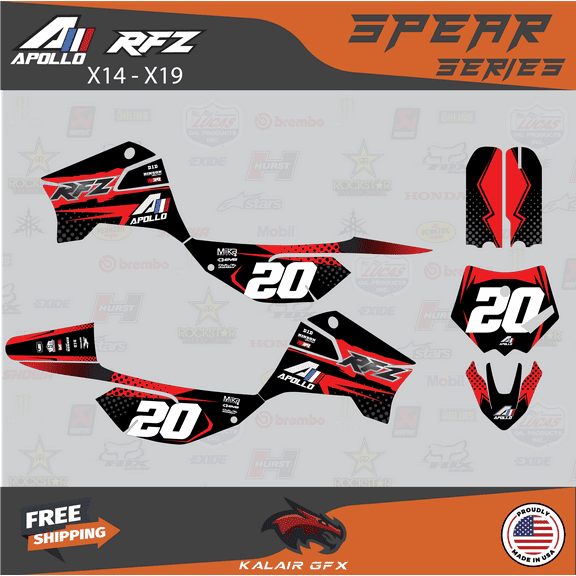 Kalair GFX Graphics Kit for Apollo RFZ X4-X6 X14-X19 (All Years) Spear Series