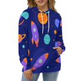 thumbnail image 4 of Space Rockets And Planets Pattern 3d Sweatshirts Hoodie Fashion Casual Personality Men's Women Street Hoodie Pullovers Long Sleeve Comfortable Top, 4 of 6