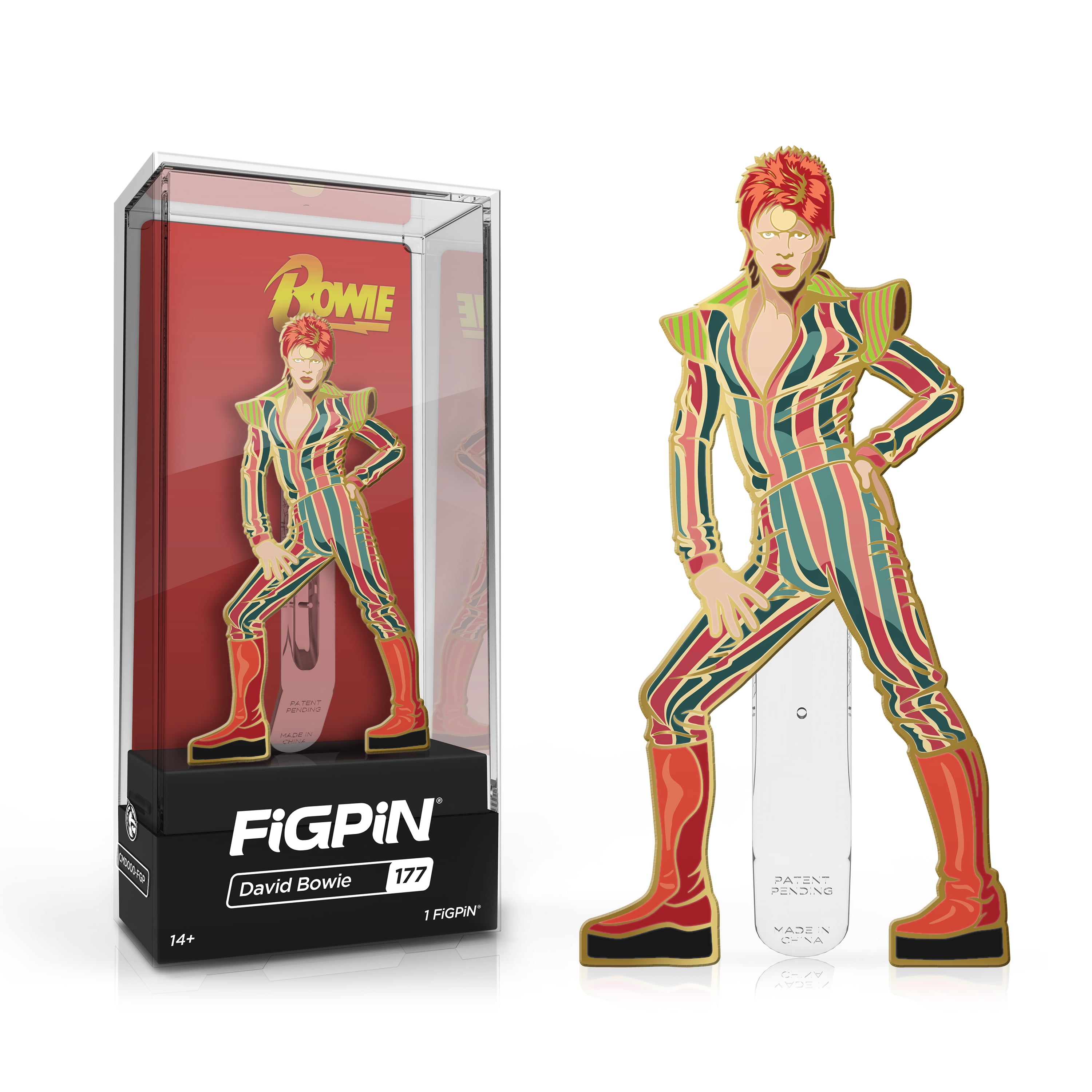 NEW FiGPiN #177 David Bowie Ziggy StarDust Colorful Collectible in Hard Case 