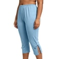 thumbnail image 2 of BUIGTTKLOP Plus Size Capri Pants for Women Elastic Waisted Stretcht Pull on Cropped Pants Side Split Soft Comfy Yoga Capris, 2 of 8