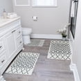 thumbnail image 1 of Geometric Design 3 Piece Bathroom Rugs Set - Non-Slip Ultra Thin Bath Rugs for Bathroom Floor - Washable Cotton Bathroom Mats Set, 1 of 8