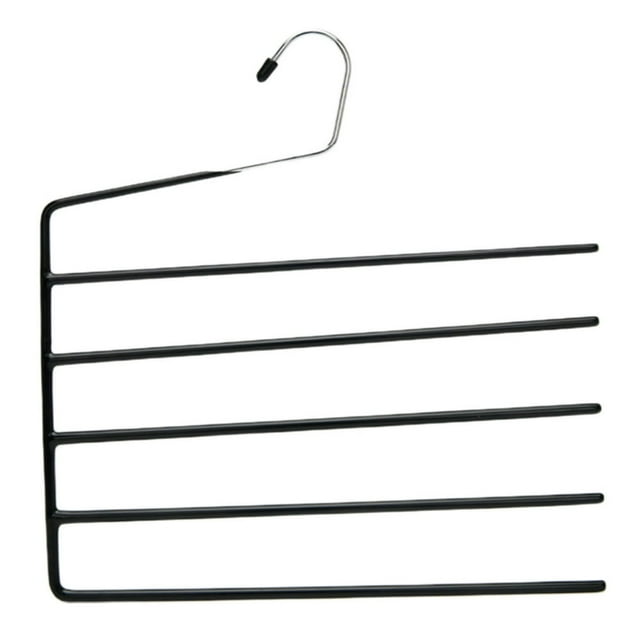 Pants Rack Multi-layer Open Design Space-saving Wrinkle-free Multipurpose Efficient Closet Organization Hanger Black One Size