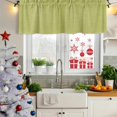 thumbnail image 5 of Vintage Fruit Green Curtain Valances for Windows, Kitchen Valance Window Treatments Panel 2 Pack, Farmhouse Retro Solid Color Linen Texture Rod Pocket Short Curtains for Bathroom Bedroom 42 x 18 Inch, 5 of 8