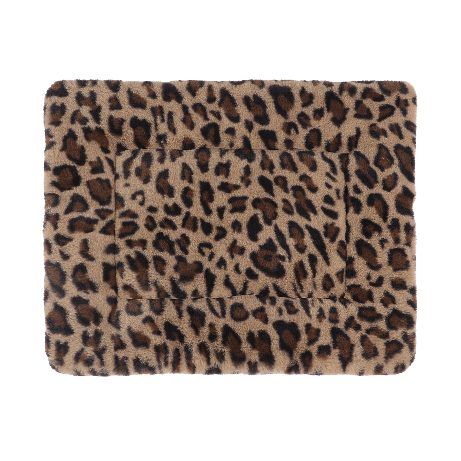 Sennaux Pet Bed Crate Mat Reversible Pad Leopard Pattern for Cat Dog, Large