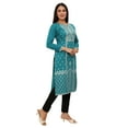 thumbnail image 5 of Maple Clothing Indian Dresses for Women Printed Long Kurti (Turquoise, XL), 5 of 6