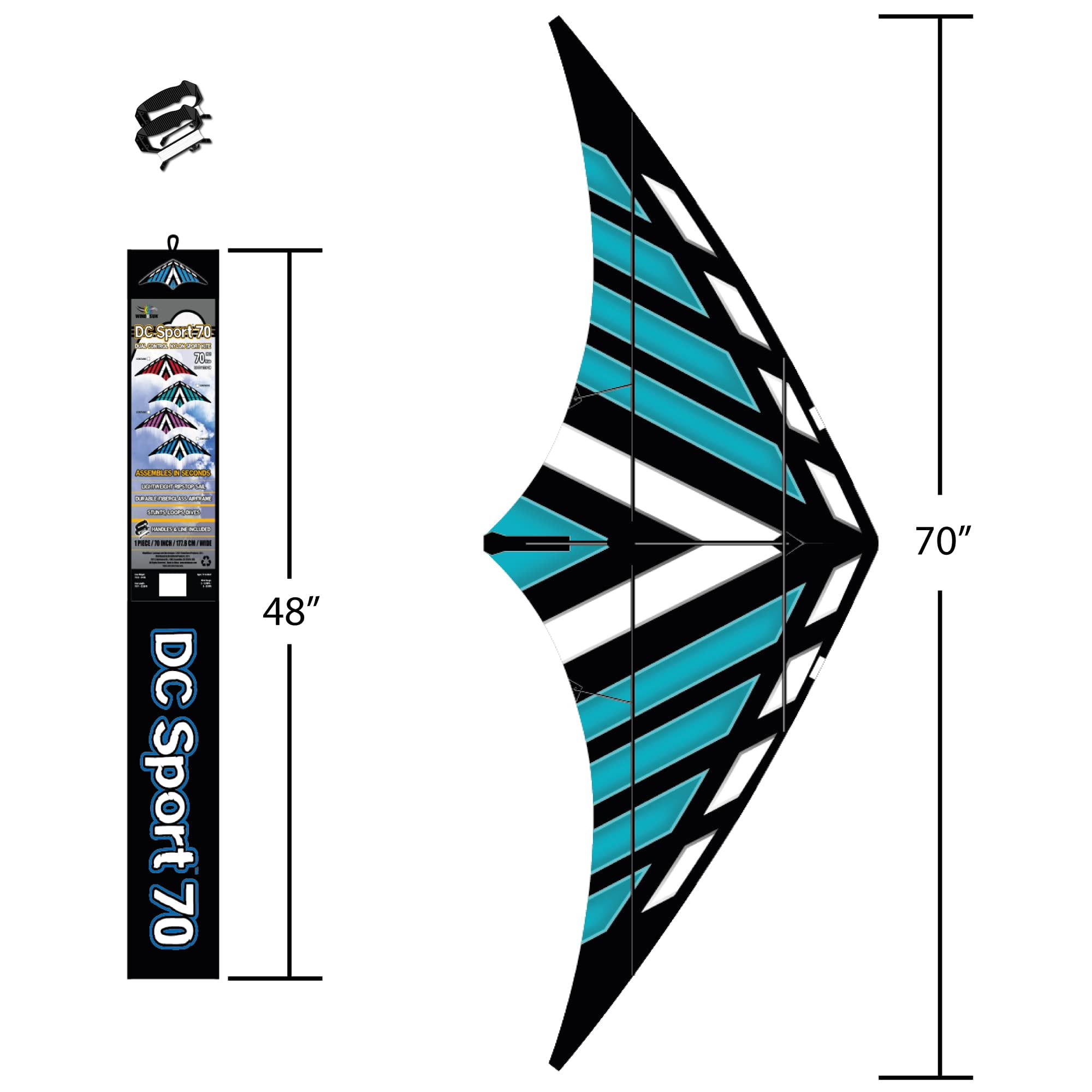WindNSun Stunt Kites - Intro, Travel, and Competition Dual Line 2-Control Kites for Tricks, Acrobatic Stunts, and Syncronized Flying