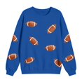 thumbnail image 3 of Football Mom Shirts for Women Game Day Long Sleeve Crew Neck Cute Tops Fall Clothes Y2K Trendy Clothes Football Team Workout Tops Cozy Outfits Gift Hiking Travel Lounge Daily Outfit Rugby Shirt Blue, 3 of 3