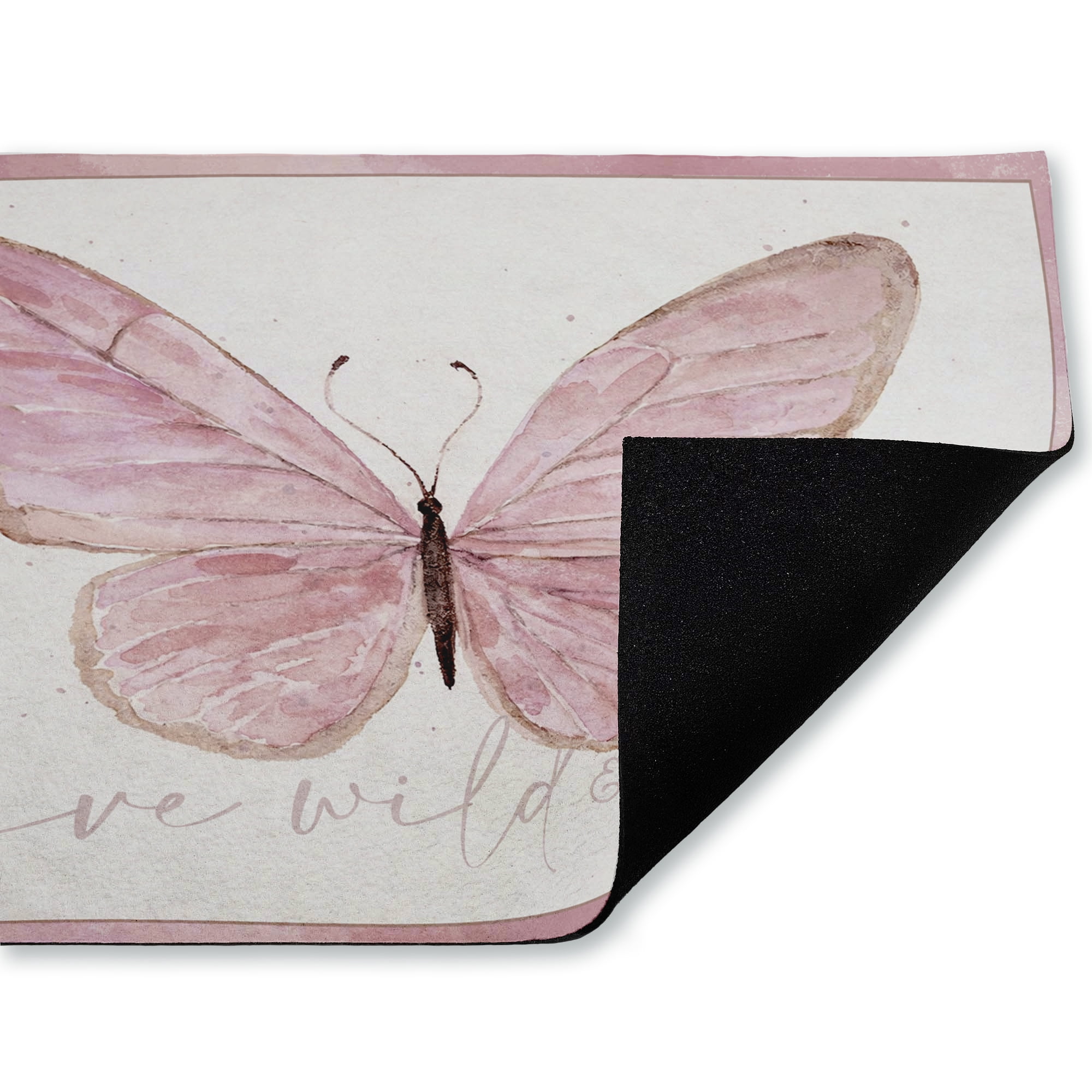 Stupell Industries Live Wild & Free Butterfly Printed Outdoor Door Floor Mat, design by Stephanie Workman Marrott