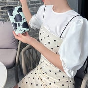 Aellinatey Stylish Cow Print Handheld Wallet PU Card Holder Purse for Fashionable Women