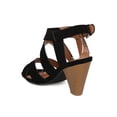 thumbnail image 3 of Women Nubuck Strappy Chunky Heel - Dressy, Girls Night, Versatile - Peep Toe Sandal - GG86 By Qupid, 3 of 5