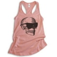 thumbnail image 1 of Skull With Sunglasses Tank Top, Ladies Racerback Tank Top, Halloween Tank, Skull Graphic Tank, Desert Pink, XX-Large, 1 of 3