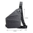 thumbnail image 5 of Men Shoulder Bag Adjustable Strap Smooth Surface Hidded Zipper Closure Tear-resistant Anti-theft Chest Bag, 5 of 6